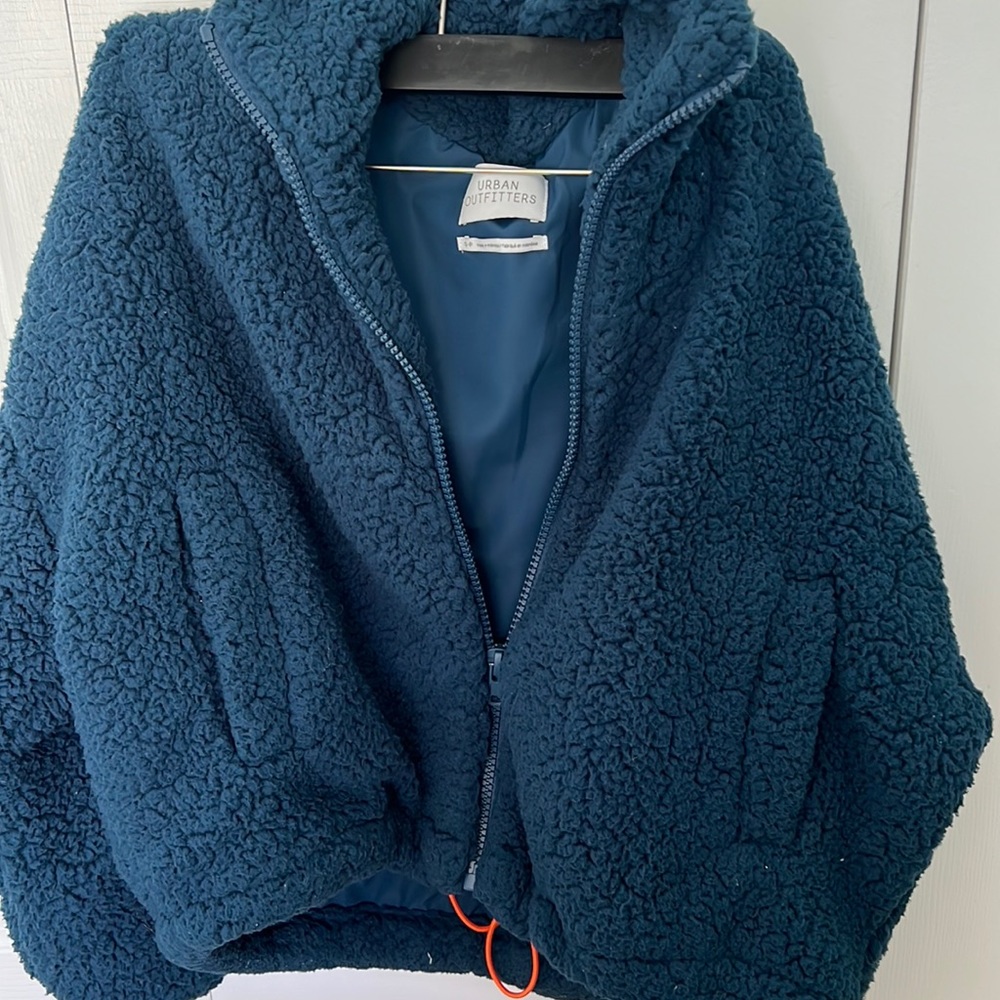 Navy Urban Outfitters Teddy coat in a size small.